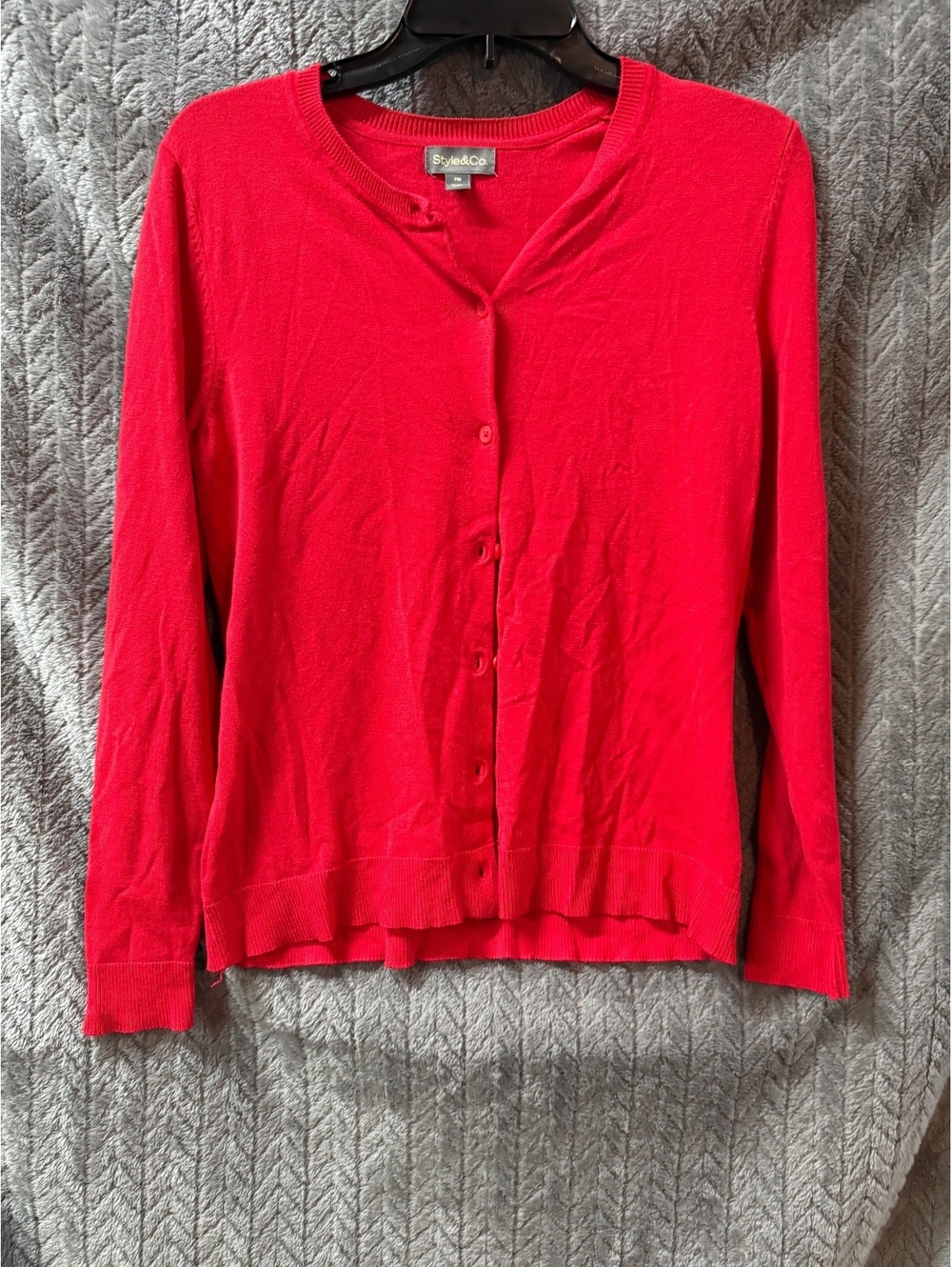 Style & Co. Red Button-Up Cardigan Sweater Medium
